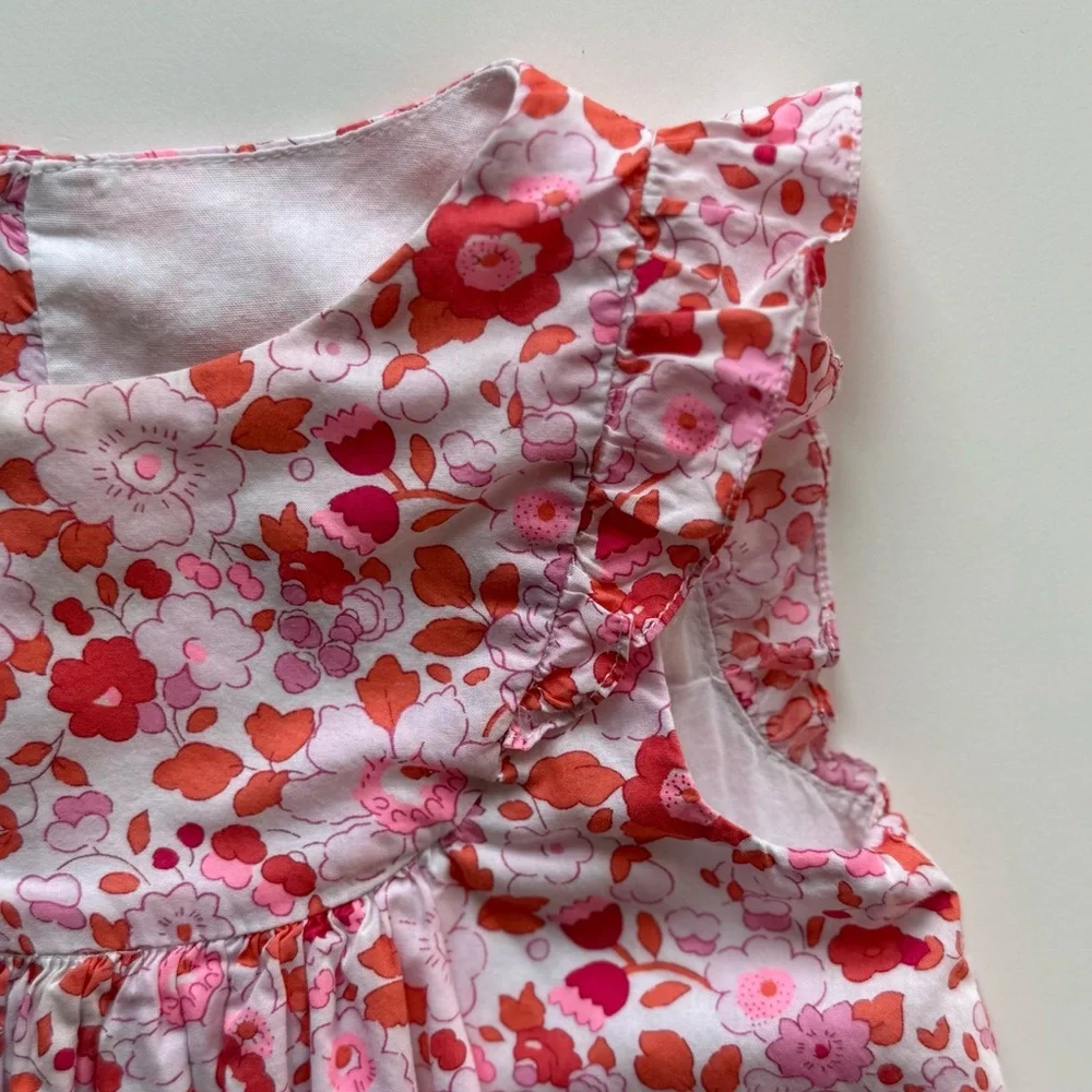Jacadi Baby Girl Romper in Floral Liberty Fabric - Size 12M - Picture 4 of 14